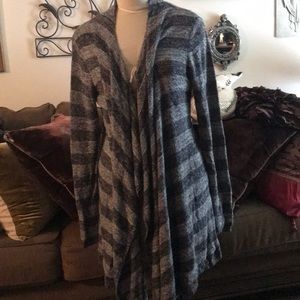 Barefoot Dreams Grayish Blue heathered cardigan 2X